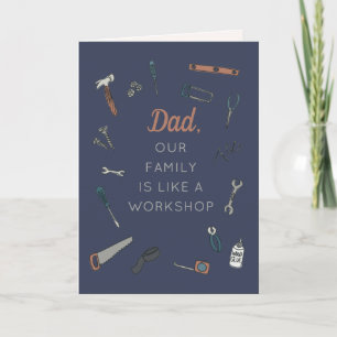 Funny Workshop Fathers Day Dad Card