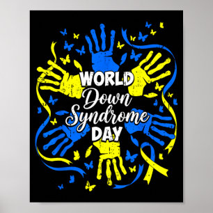 Funny world down syndrome awareness kids boys girl poster