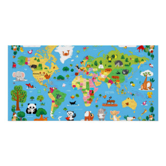 Funny World Map Poster