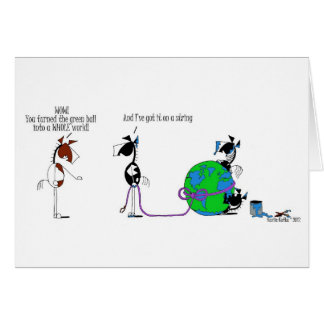 Funny World on a String Horse Cartoon