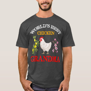 Funny World's Best Chicken Grandma Floral mother's T-Shirt