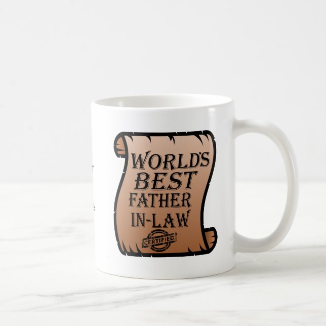 Funny Worlds Best Father-in-law Certificate Coffee Mug (Right)