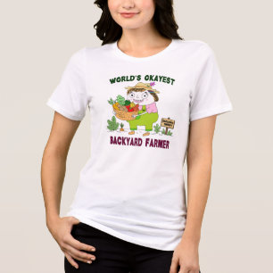 Funny World's Okayest Backyard Farmer Tri-Blend Shirt