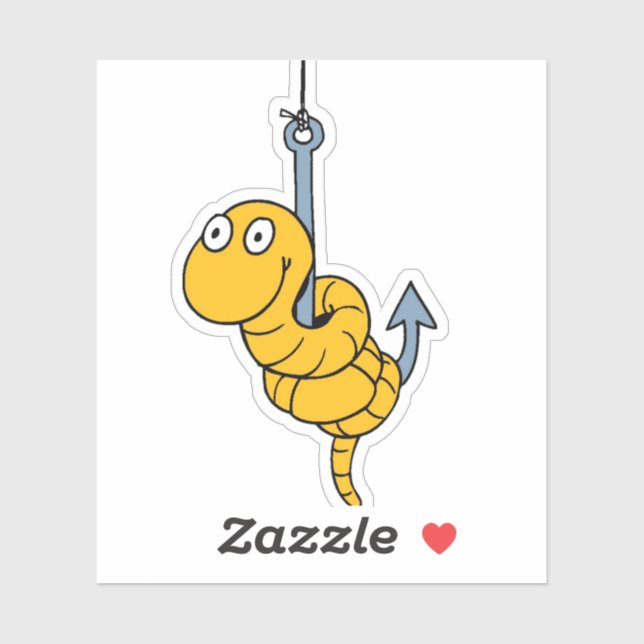 Funny Worm Custom-Cut Vinyl Sticker (Sheet)