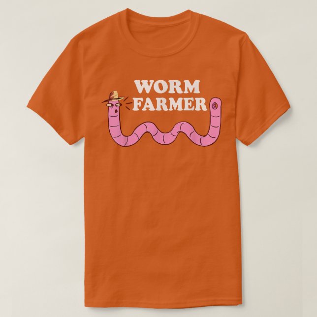 Funny Worm Farmer Gardening Worm Farm Red Wiggler  T-Shirt (Design Front)