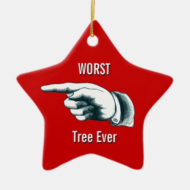 Funny "Worst Tree Ever" Ceramic Tree Decoration (Front)