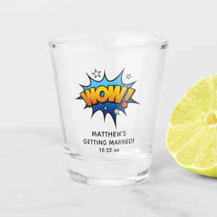 Funny Wow Bachelor Party Wedding Favor Shot Glass