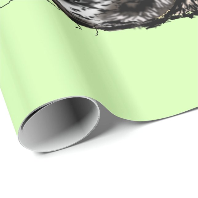 Funny Wrapping Paper with Pug Dog - Custom Colours (Roll Corner)