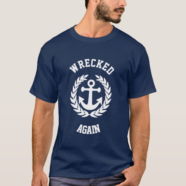 Funny wrecked sailing T-Shirt (Front)