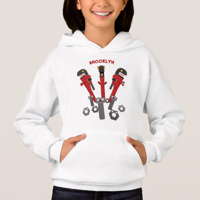 Funny wrench monster tools humour cartoon (Front)