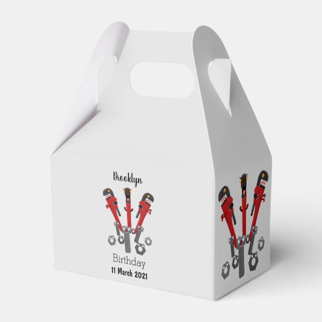 Funny wrench monster tools humour cartoon  favour box (Front Side)