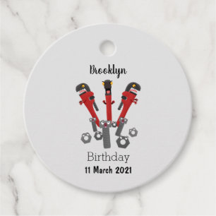 Funny wrench monster tools humour cartoon favour tags