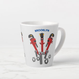 Funny wrench monster tools humour cartoon latte mug