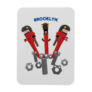 Funny wrench monster tools humour cartoon magnet