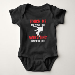 Funny Wrestling Coach Lesson Wrestler Humor Baby Bodysuit