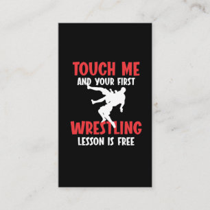 Funny Wrestling Coach Lesson Wrestler Humor Business Card