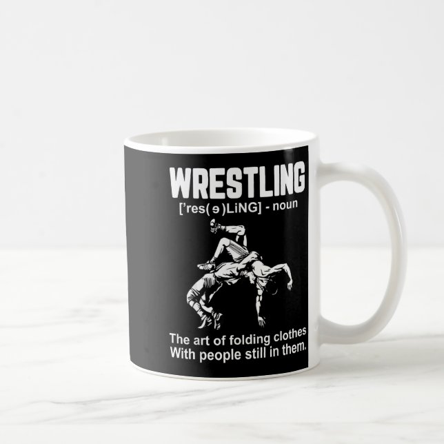 Funny Wrestling Definition The Art Of Folding Clot Coffee Mug (Right)