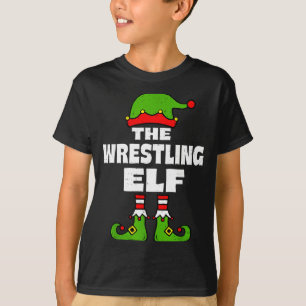 Funny Wrestling Elf Christmas Wrestler Mens Womens T-Shirt