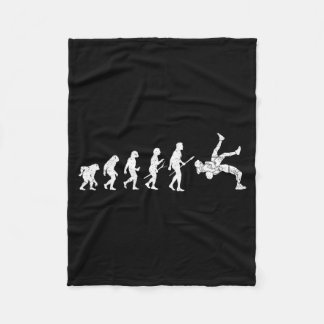 Funny Wrestling Evolution of Wrestler Martial Arts Fleece Blanket