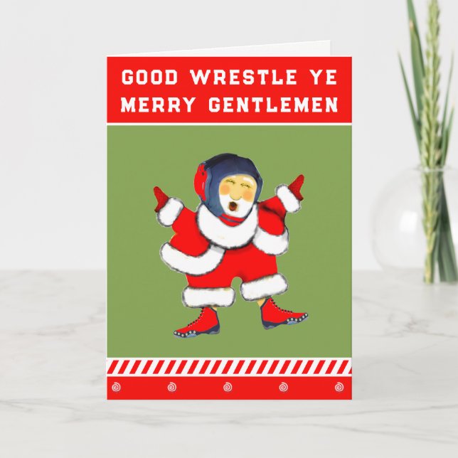 Funny wrestling holiday card (Front)