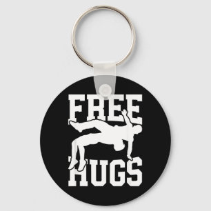 Funny Wrestling Hugs for Wrestlers MMA Coaches Key Ring