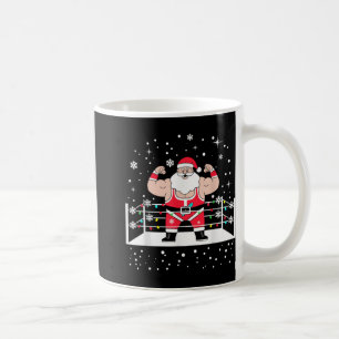 Funny Wrestling Santa Xmas Lights Wrestling Christ Coffee Mug