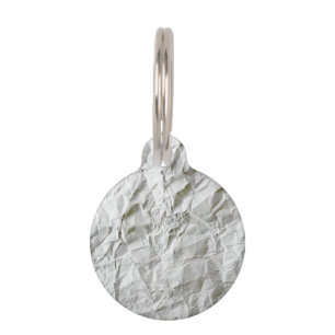 Funny wrinkled paper pet tag