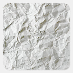 Funny wrinkled paper square sticker