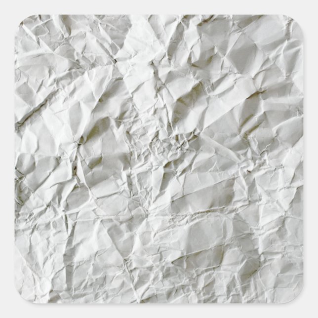 Funny wrinkled paper square sticker (Front)