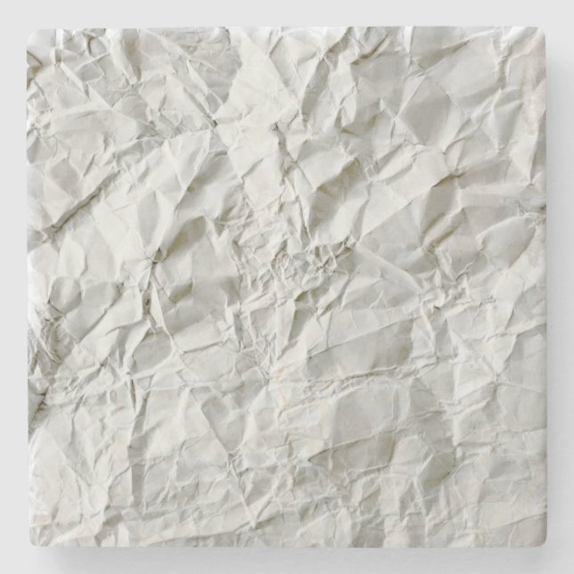 Funny wrinkled paper stone coaster (Front)