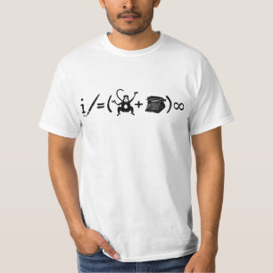 Funny Writer Monkey Typewriter Equation T-Shirt