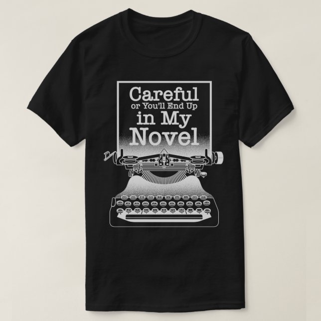 Funny Writer Novel Gift Cute Book Writing Teacher  T-Shirt (Design Front)
