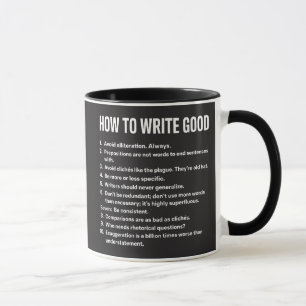 Funny Writers Rules Humorous Sayings Mug