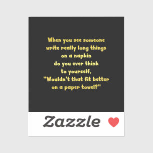 Funny Writing on a Napkin Joke