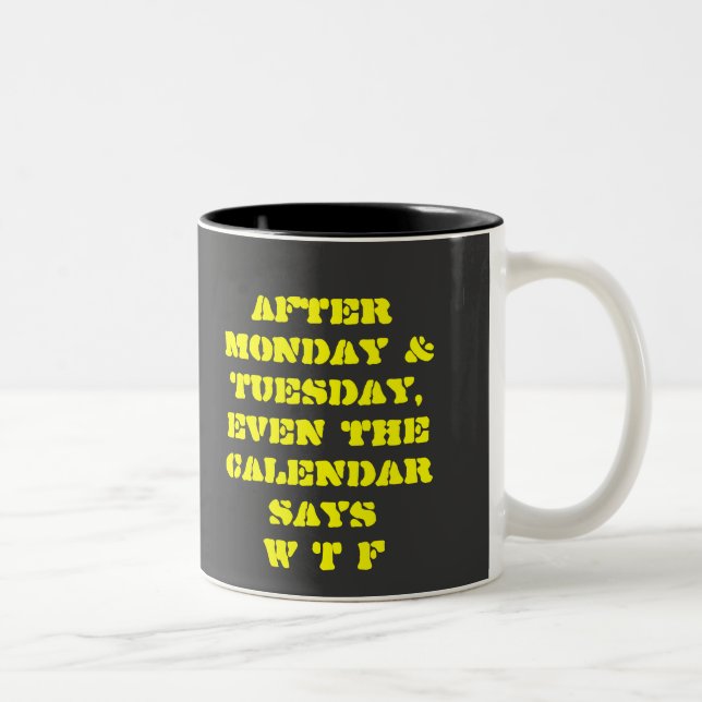 FUNNY WTF PRINT Two-Tone COFFEE MUG (Right)
