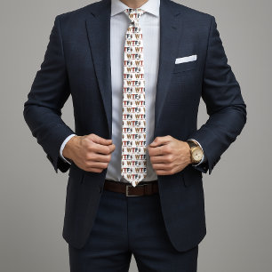 Funny WTF Wine Turkey Family Thanksgiving Tie