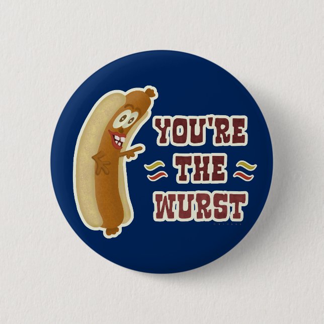 Funny Wurst Bratwurst Oktoberfest Humour 6 Cm Round Badge (Front)