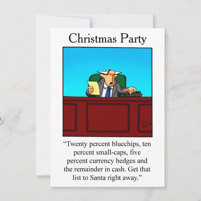 Funny  X-mas Party Financial Invitation (Front)