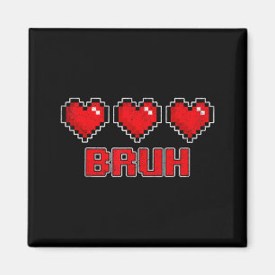 Funny Xel Hearts Gamer Bruh, Valentines Video Game Magnet