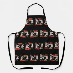 Funny Xmas 67 Skeleton Hand Six Seven Christmas Apron
