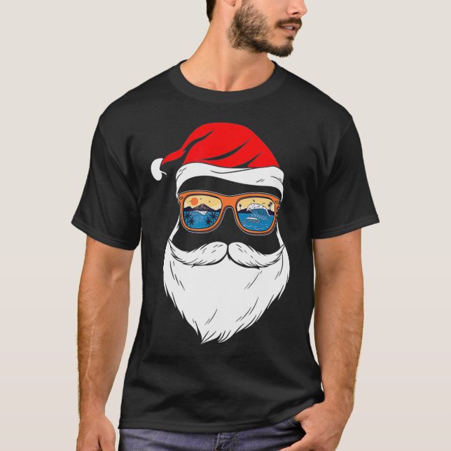 Funny XMAS Christmas in July Summer Santa  T-Shirt (Front)