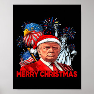 Funny Xmas Donald Trump Merry Christmas Funny 4th  Poster