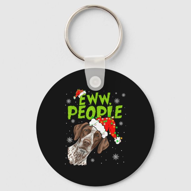 Funny Xmas Ew People Gsp Dogs Lover Pajamas Men Wo Key Ring (Front)