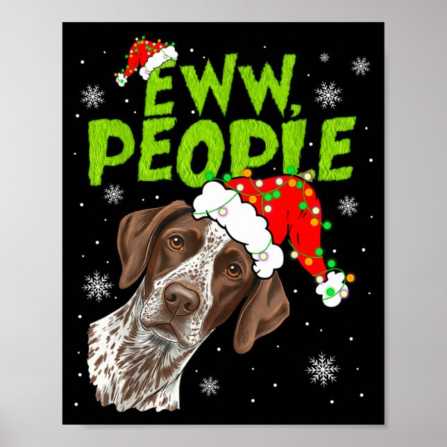 Funny Xmas Ew People Gsp Dogs Lover Pajamas Men Wo Poster (Front)