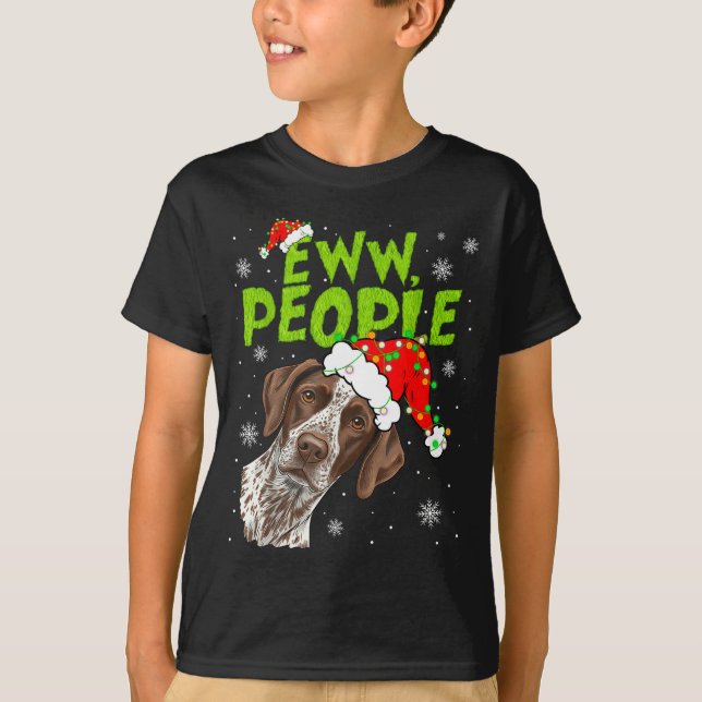 Funny Xmas Ew People Gsp Dogs Lover Pajamas Men Wo T-Shirt (Front)