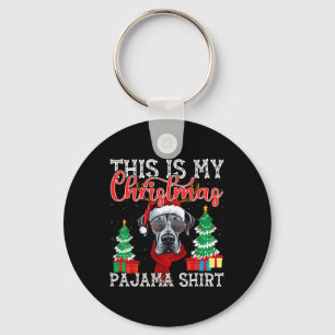 Funny Xmas Family Matching Pajama Great Dane Chris Key Ring