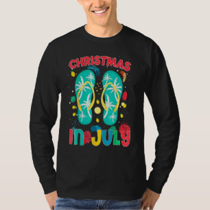 Funny Xmas Flip Flops Christmas In July Summer Tri T-Shirt