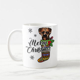 Funny Xmas For Dog Lover Merry Christmas Boxer Coffee Mug
