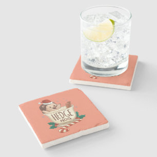 Funny Xmas Hedge Nog Hedgehog Eggnog Christmas Stone Coaster