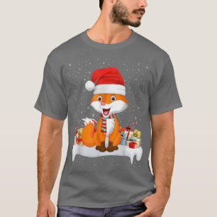 Funny Xmas Lighting Reindeer Santa Hat Fo Christma T-Shirt